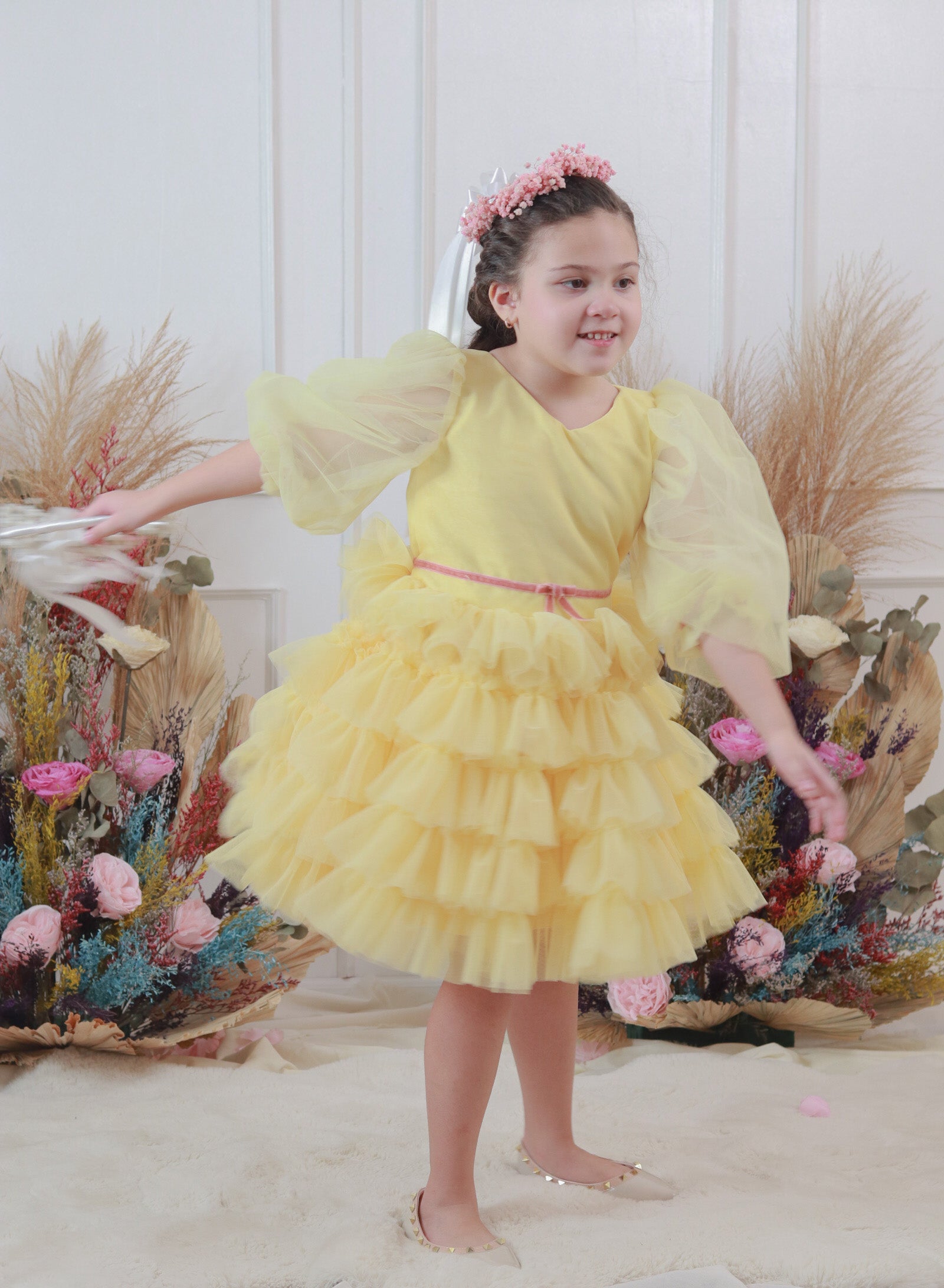 Zoe Dress for girls yellow